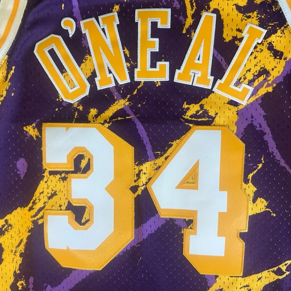 MENS S - NEW Mitchell & Ness Swingman Lakers #34 Shaquille O'Neal Sewn Jersey - Picture 4 of 7